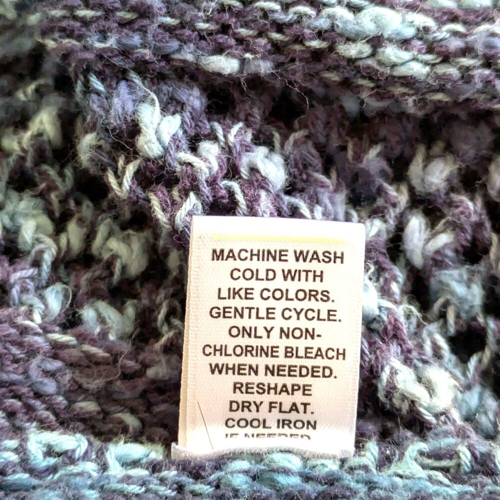 Cato C EST. 1946 Blue Marled Knit Sweater Vest Longline Open Front Cardigan L - Picture 10 of 13